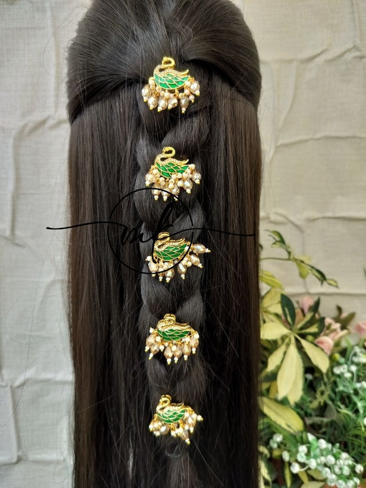 Glorious Green Swan Hair hook