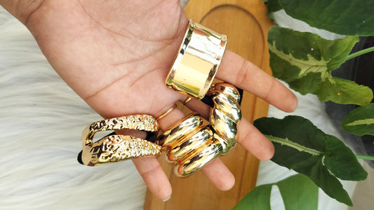 Anti tarnish Gold pony cuff - Premium hair ties