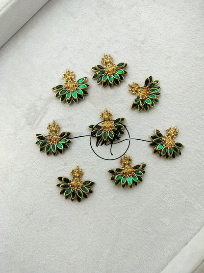 RAMA Green Lakshmi Kundan Hair Brooch Return gift Combo