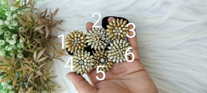 White Gold kundan Hair Ties