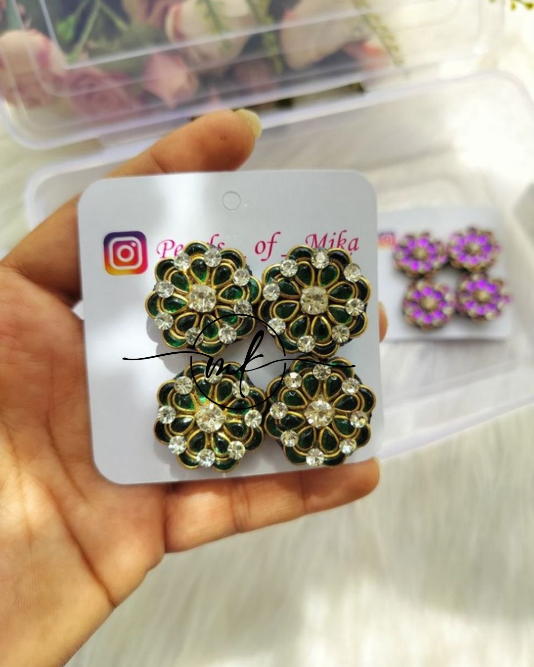 Double Green Romi Alligator clip