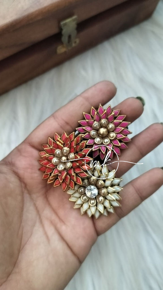 Kundan Hair tie / Hair Brooch- set of 3