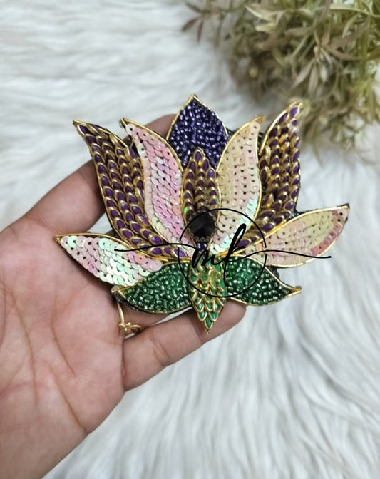 Big Lotus -Purple PInk Hair Brooch