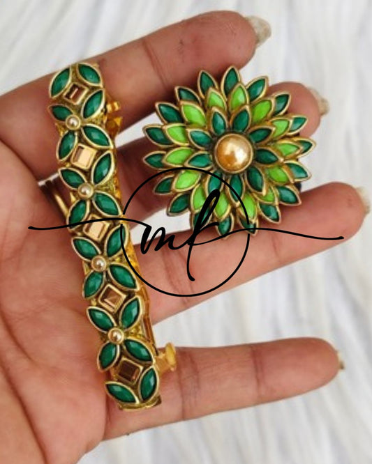 Kundan Hair Brooch/Hair ties/Centre clip- Combo