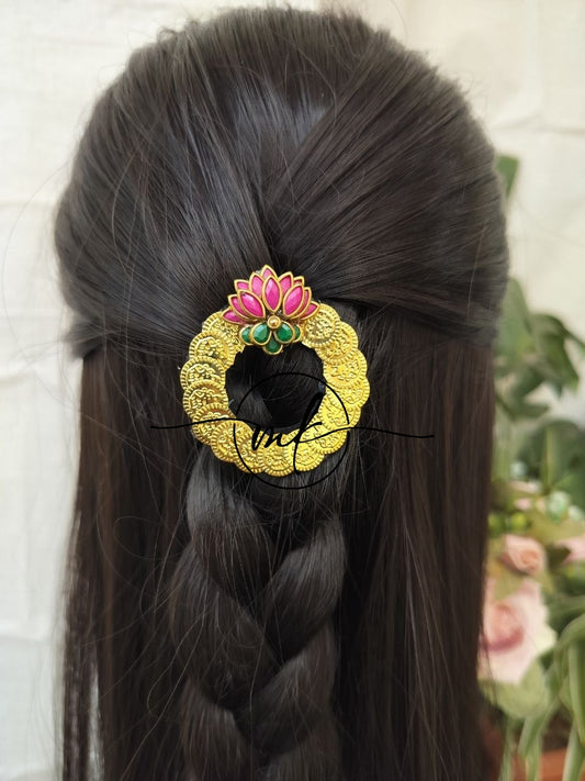 Nira NH Light Pink Lotus Hair Brooch