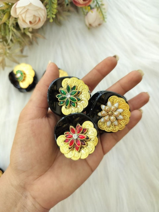CORA Floral Kundan Claw