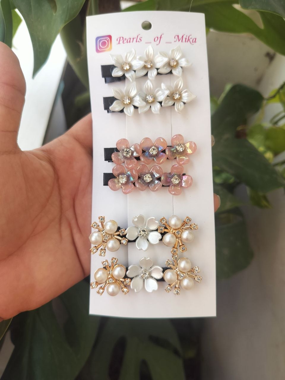 Floral Alligator Clip - 1 pair
