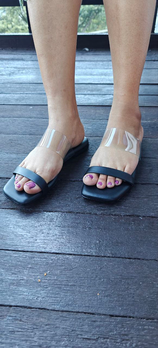 Black Trans Sandals