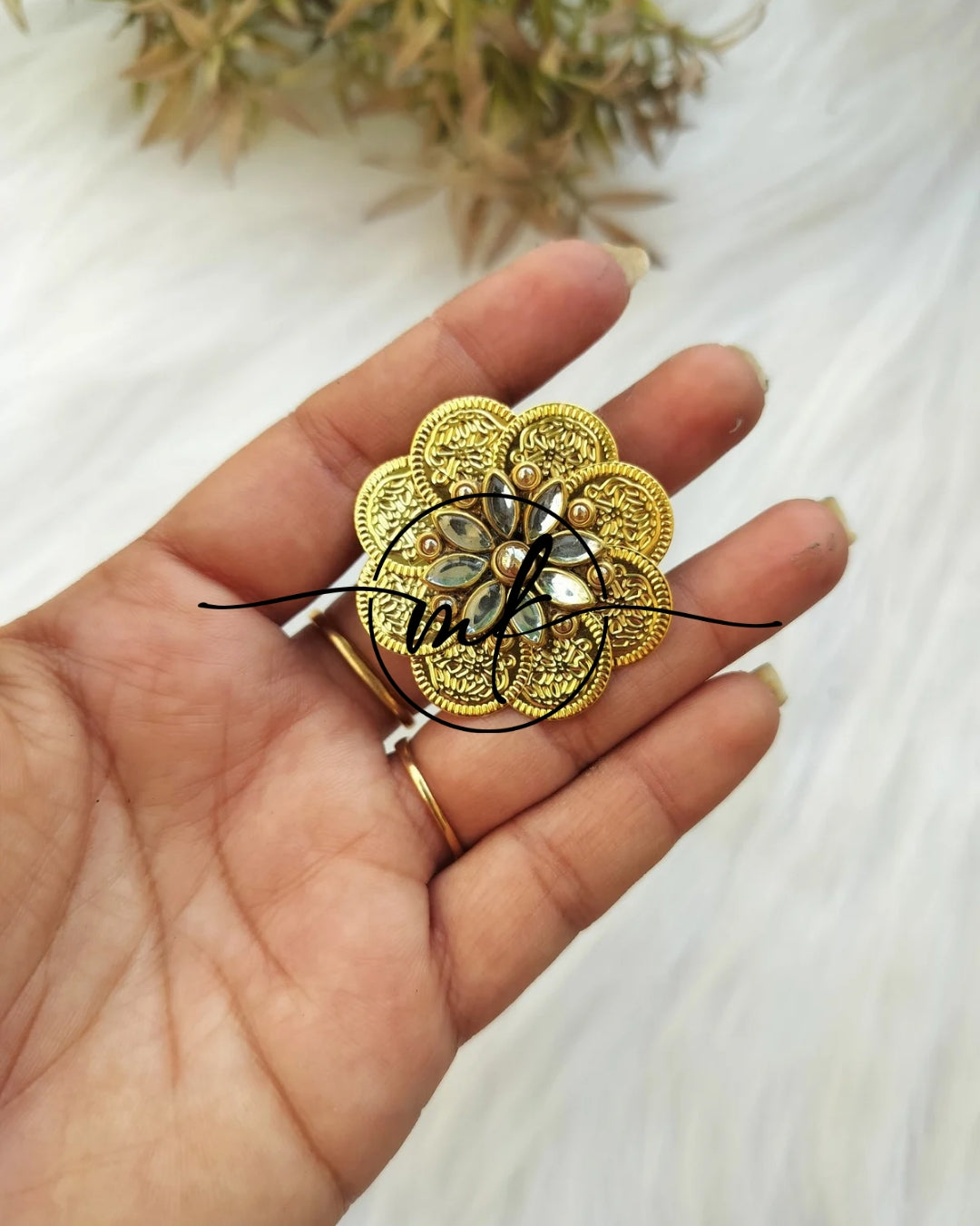 Kundan Hair Brooch/Hair ties