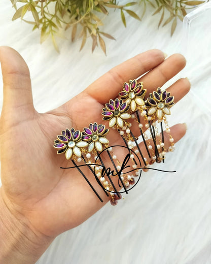 Lily Purple Hair Brooch