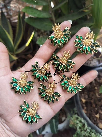 RAMA Green  Lakshmi Hair Brooch