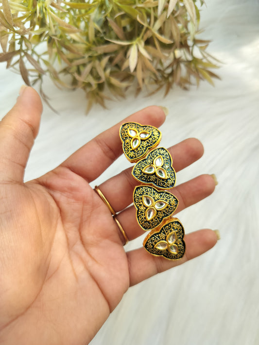 Green  Meenakari Baratte Clip