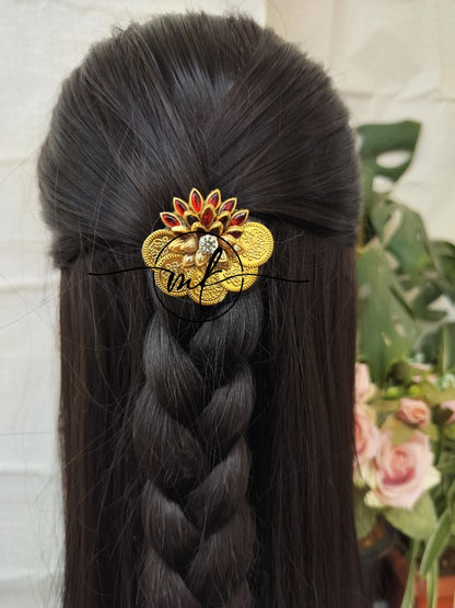 CIMA Lotus Kundan Hair Brooch Return gift Combo - mix of colours