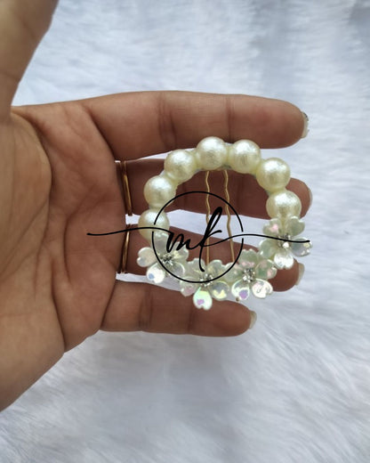 Sheala white pearl Hair Brooch