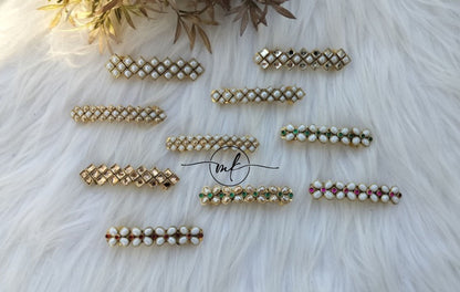 White Kundan Center clip