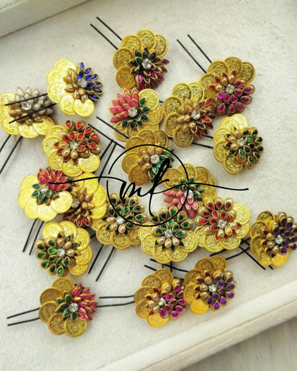 CIMA Bloom + Lotus Hair Brooch Return gift Combo (mix of colours)