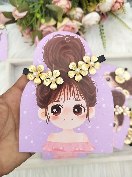Neo Metal floral Alligator clip