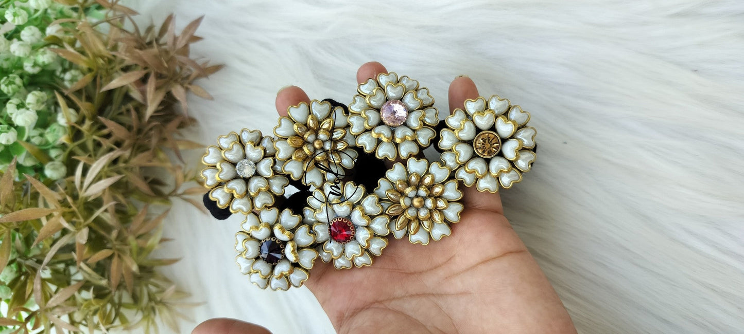 White Gold Hair Ties