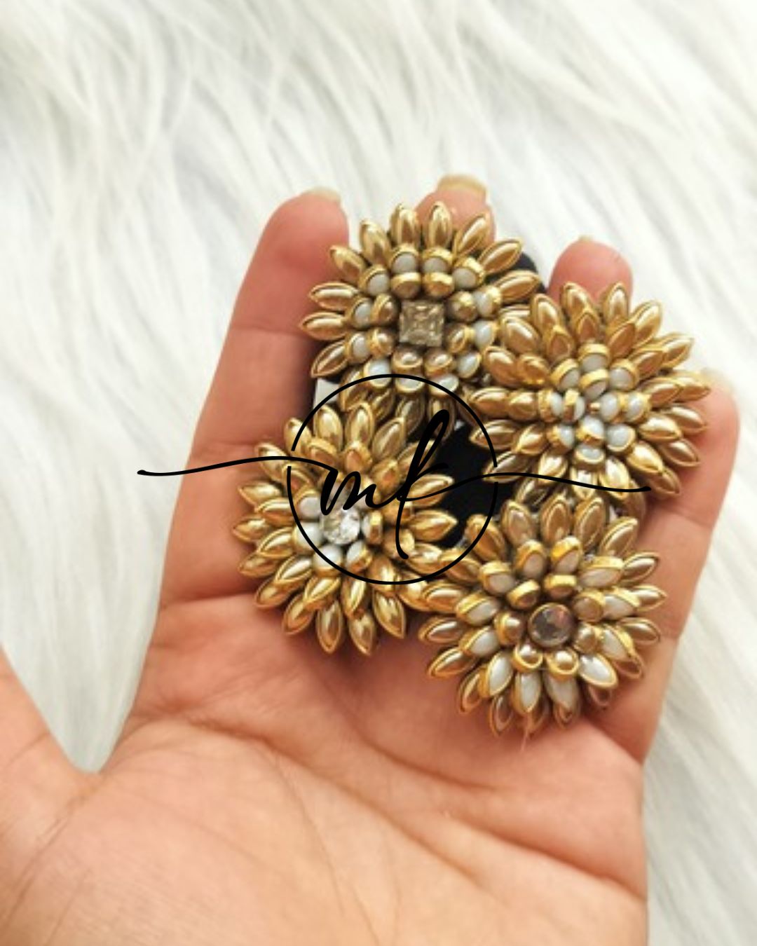Golden Kundan Hair Ties