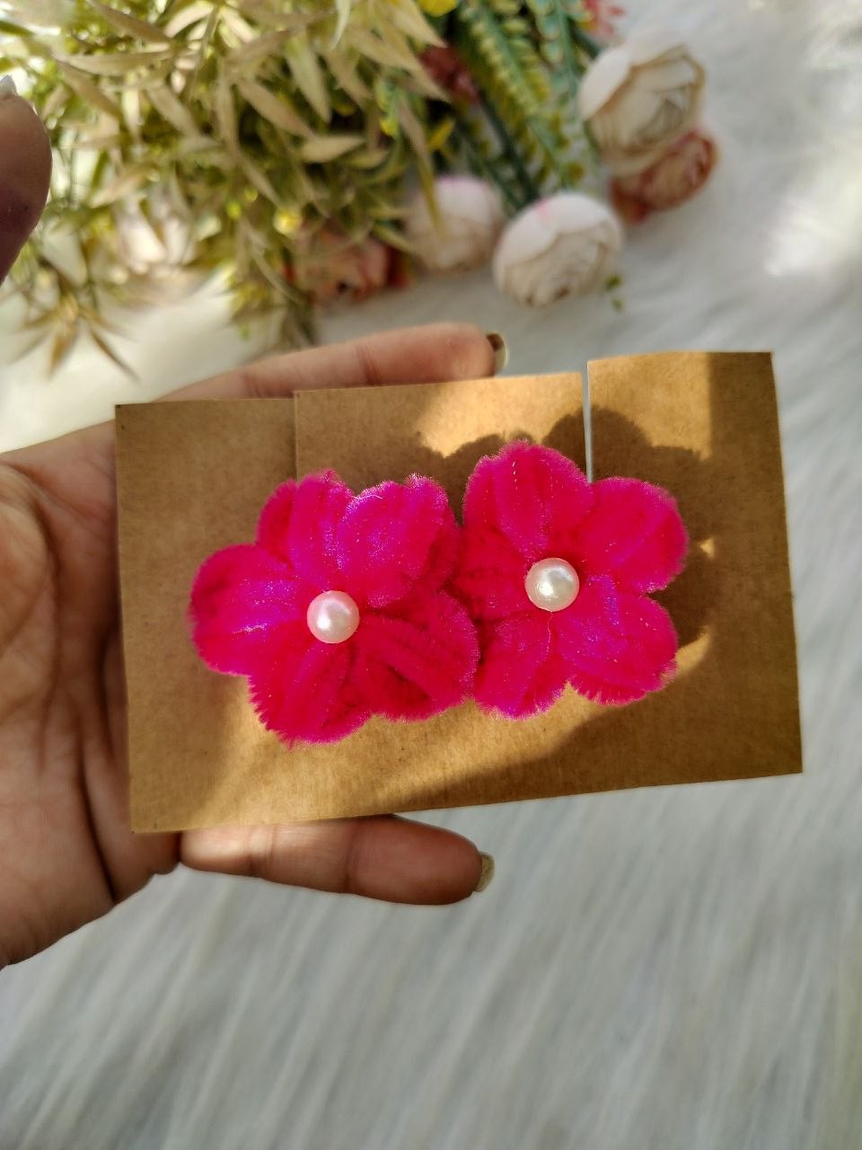 Pink Mini Roseus Floral Baby head band