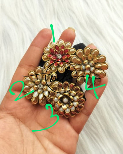 Golden Kundan Hair Ties
