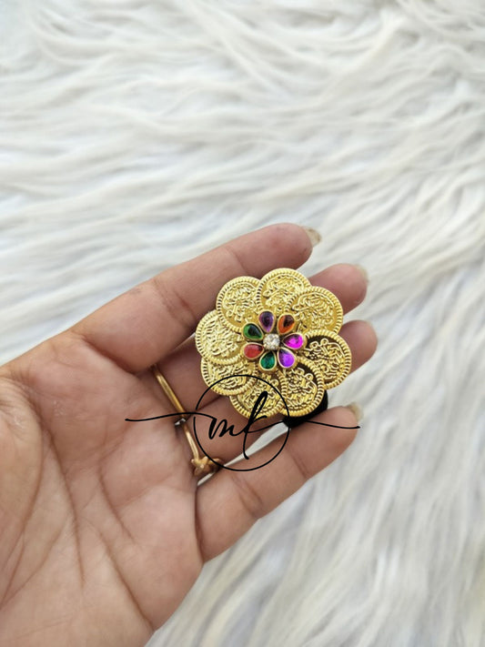 Cira multicolour Flower -Hair Brooch/Hair Ties