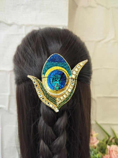 Peacock feather V03 Hair Brooch - Big size