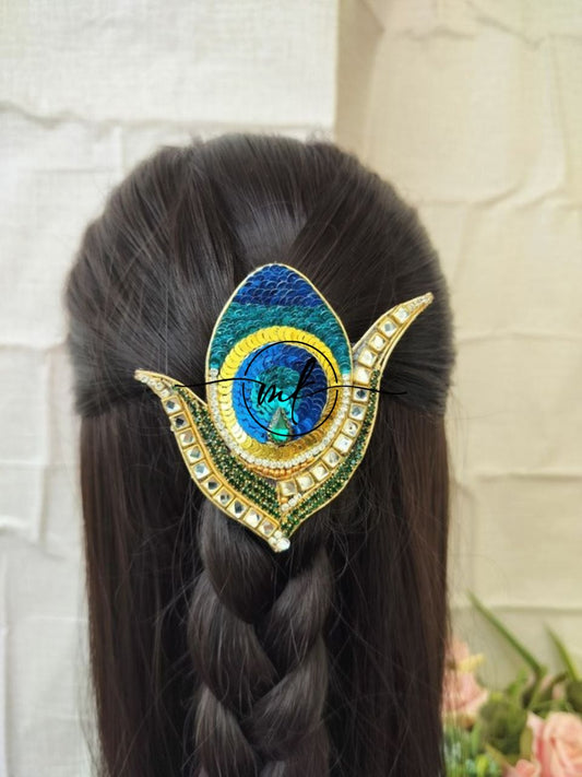 Peacock feather V03 Hair Brooch - Big size