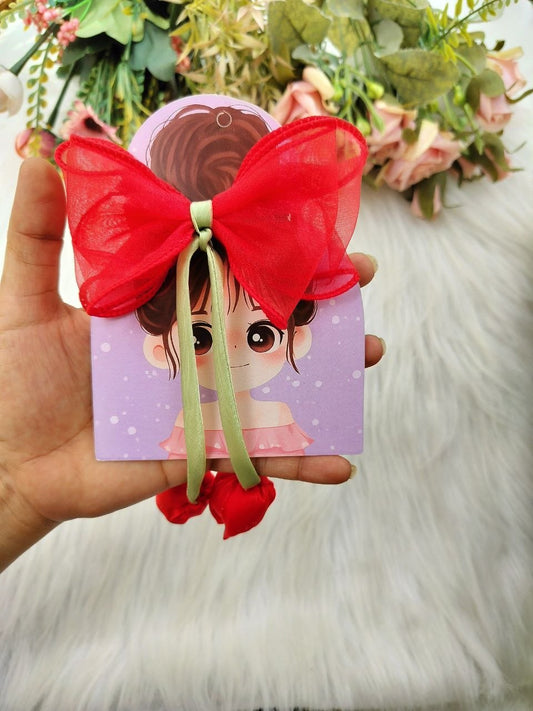 Red Tulip Bow Alligator clip