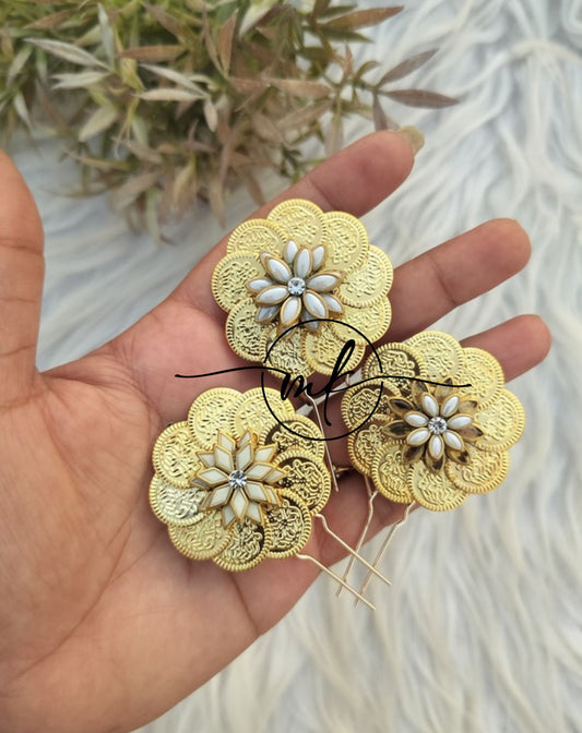 Cira Flower HAIR Brooch /Hair Ties