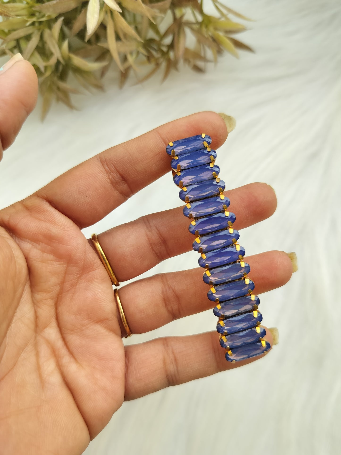 Blue Crystal Baratte Clip -Medium size
