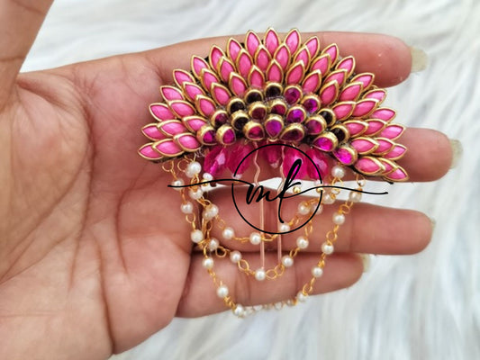 Pink purple Sunflower Hair Brooch