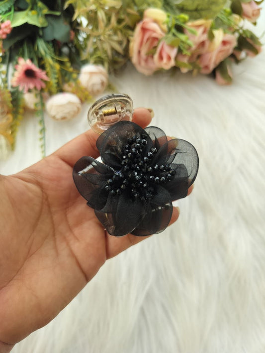 Black Rose Bead Premium Banana clip - V type