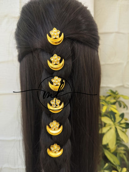 Gold Floral Mathi Hair Hooks
