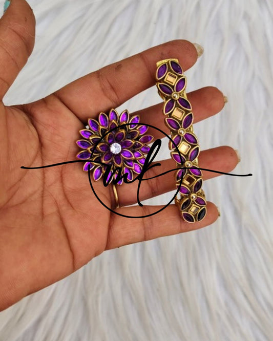 Kundan Hair Brooch/Hair ties/Centre clip- Combo