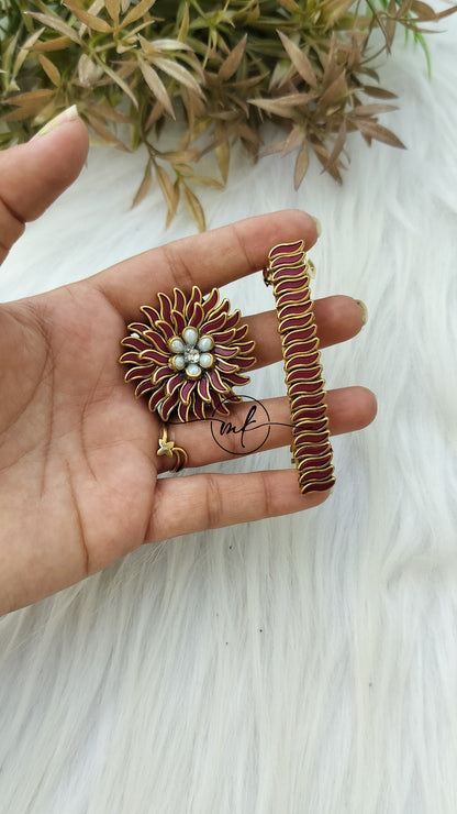 Hair Tie + Center clip Combo