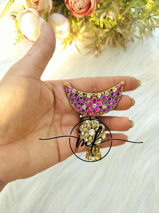 Purple pink ChandraLaya Hair Brooch