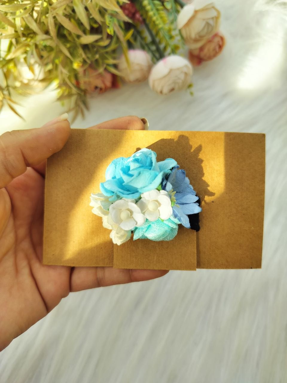 Blue Floral Baby Head band