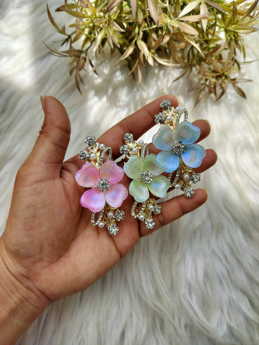 Flower Metal Buckle Clip - Medium Size