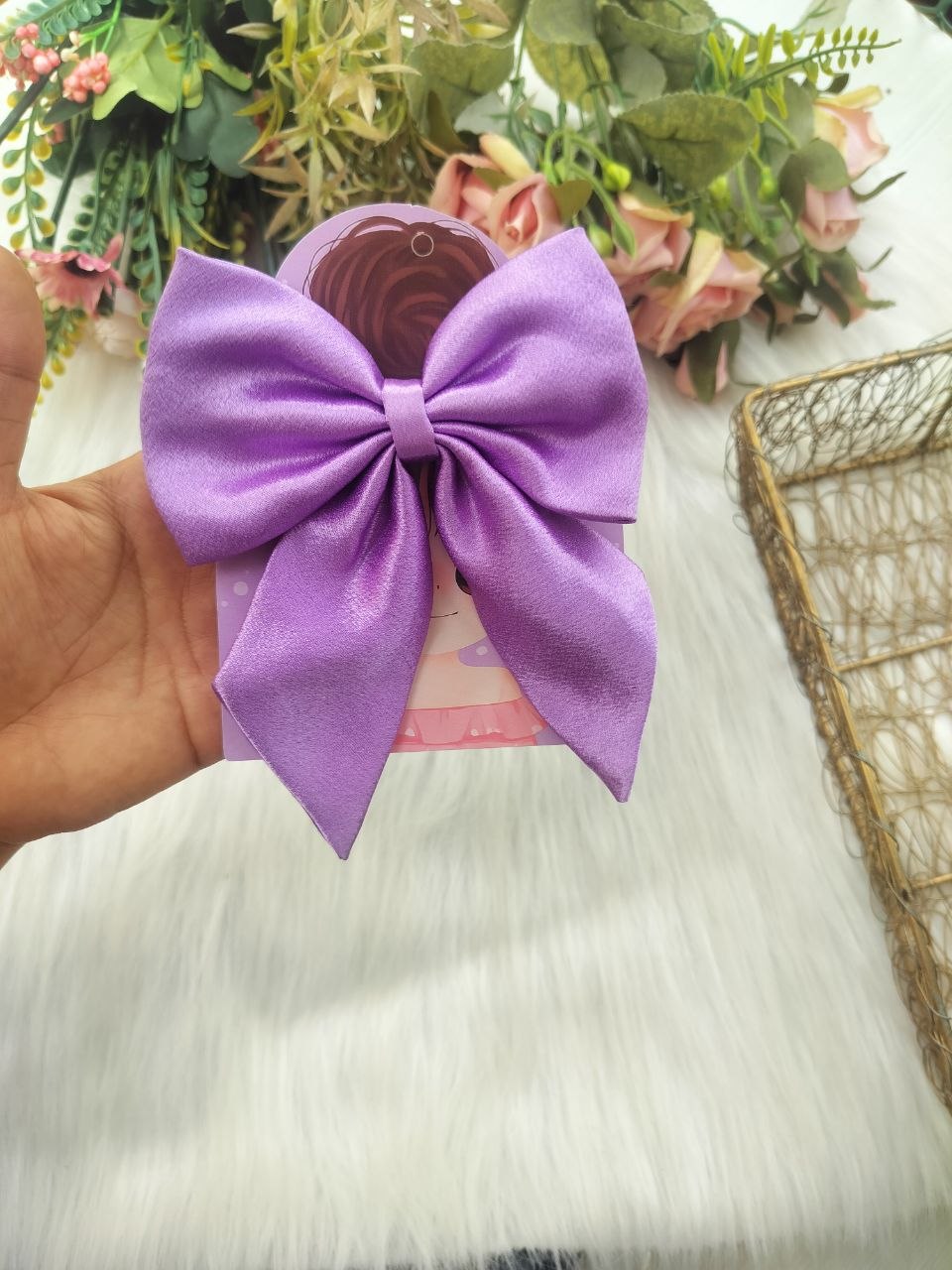 Pig Tail Bow Alligator Clip