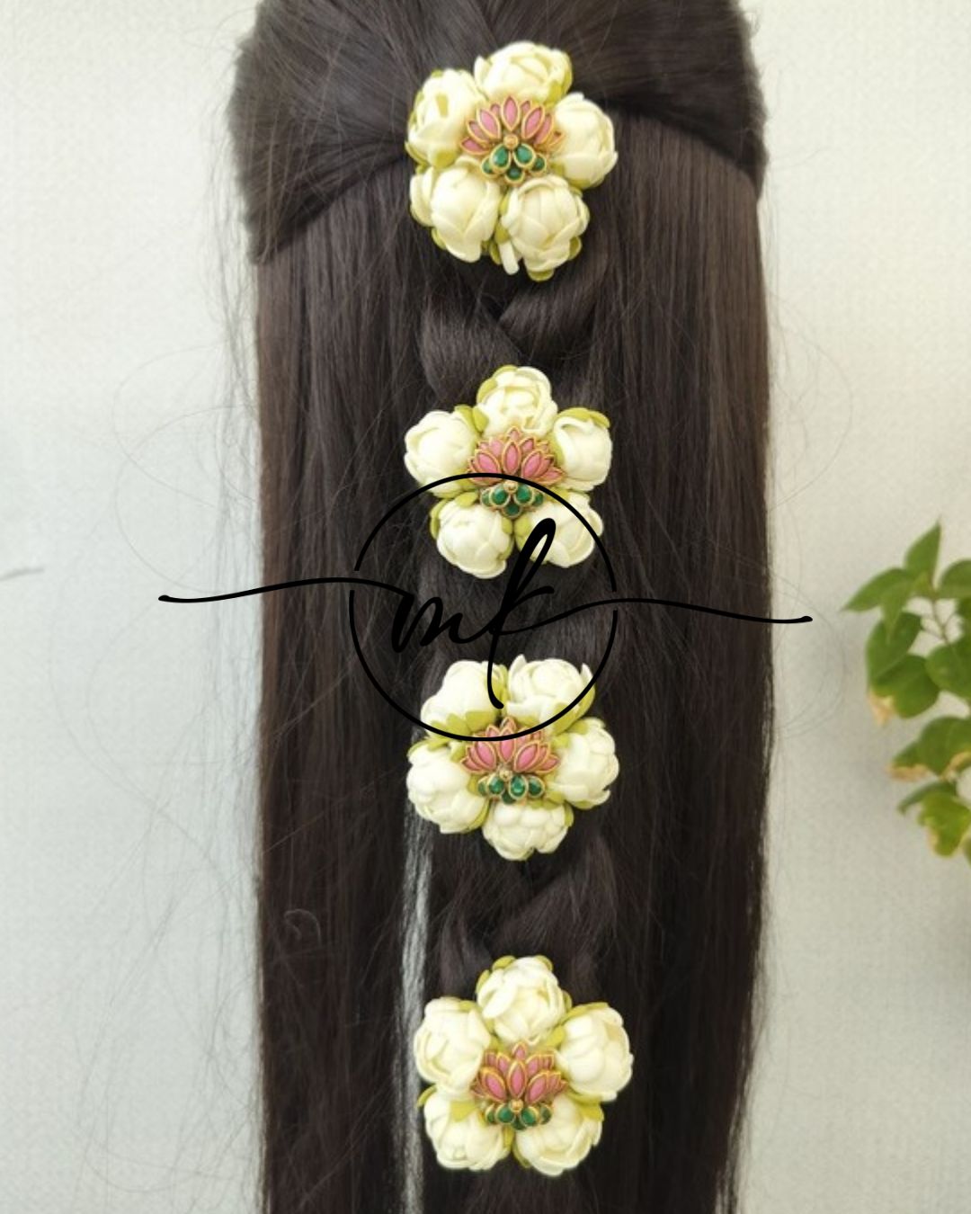 LIA Small layer malli Lotus ARFL Hair Braid brooch - set of 4 piece