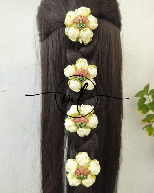 LIA Small layer malli Lotus ARFL Hair Braid brooch - set of 4 piece