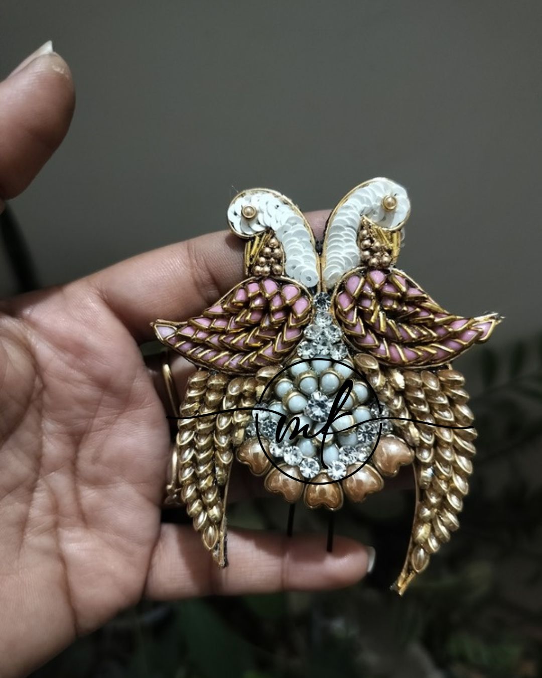 White Pink Golden Parrot Hair Accessories