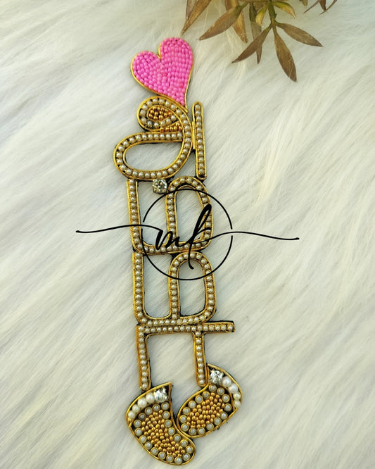 Baby pink heart AMMA - baby shower Hair accessories