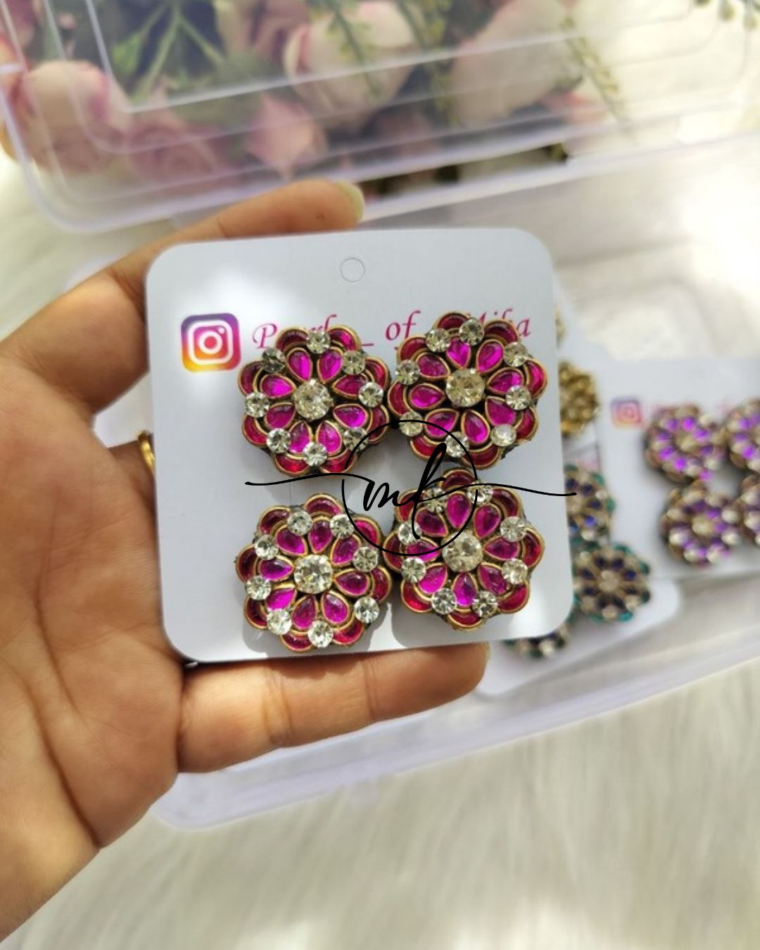 Double pink Romi Alligator clip