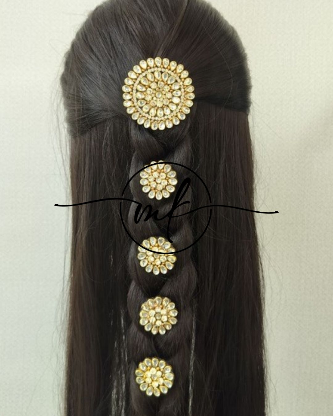 Rini White Hair brooch - set of 5 pieces