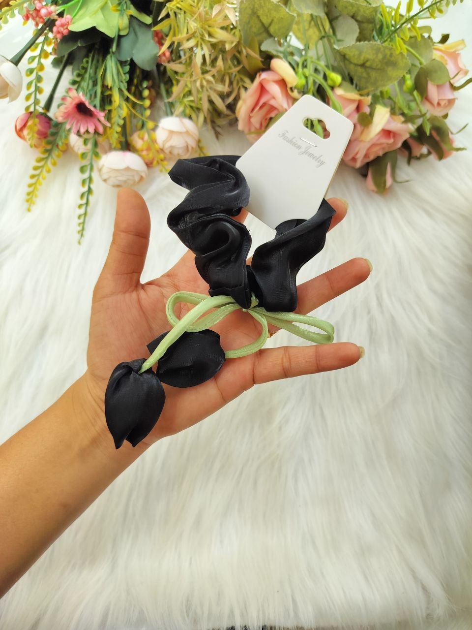 Black Tulip Scrunchie