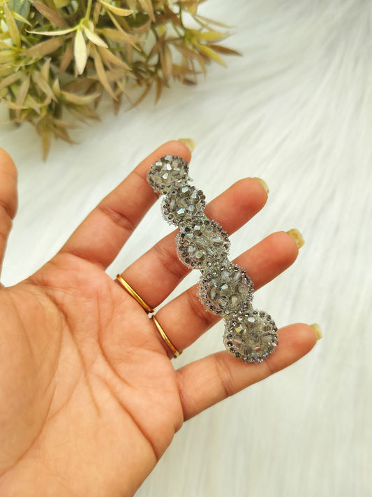 Black Crystal Baratte Clip