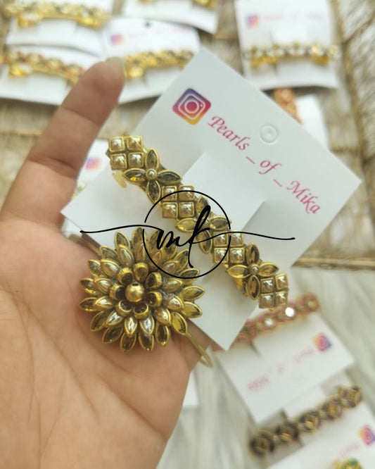 Kundan Hair Brooch/Hair ties/Centre clip- Combo