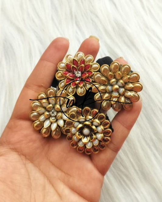Golden Kundan Hair Ties